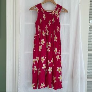 Floral Fit Flare Midi Dress in Hot Pink